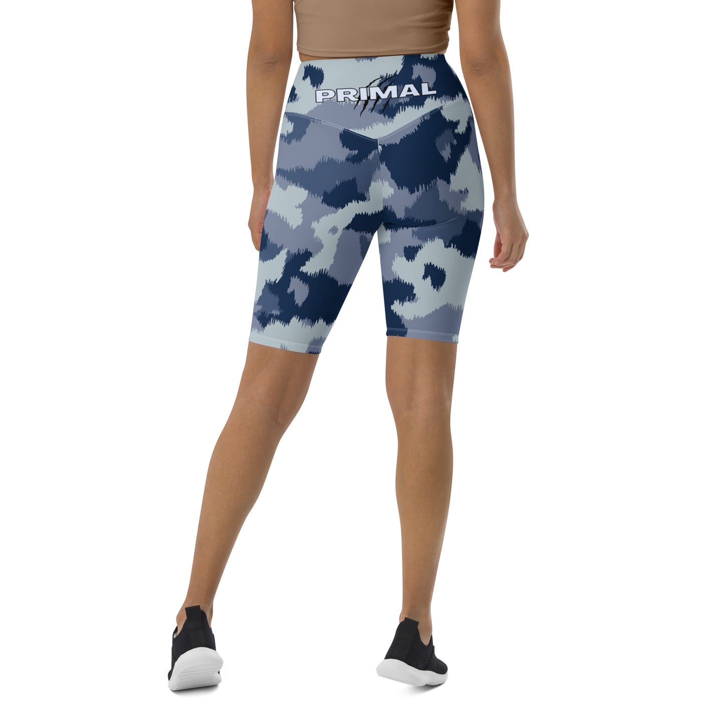 Primal Essentials Blue-Camo Biker Shorts