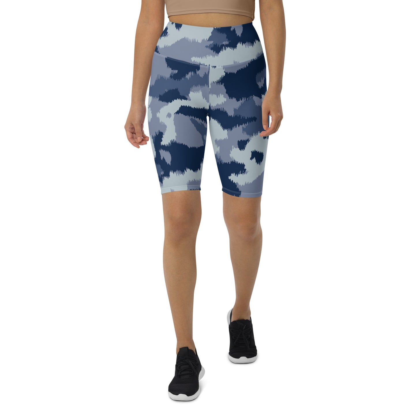 Primal Essentials Blue-Camo Biker Shorts