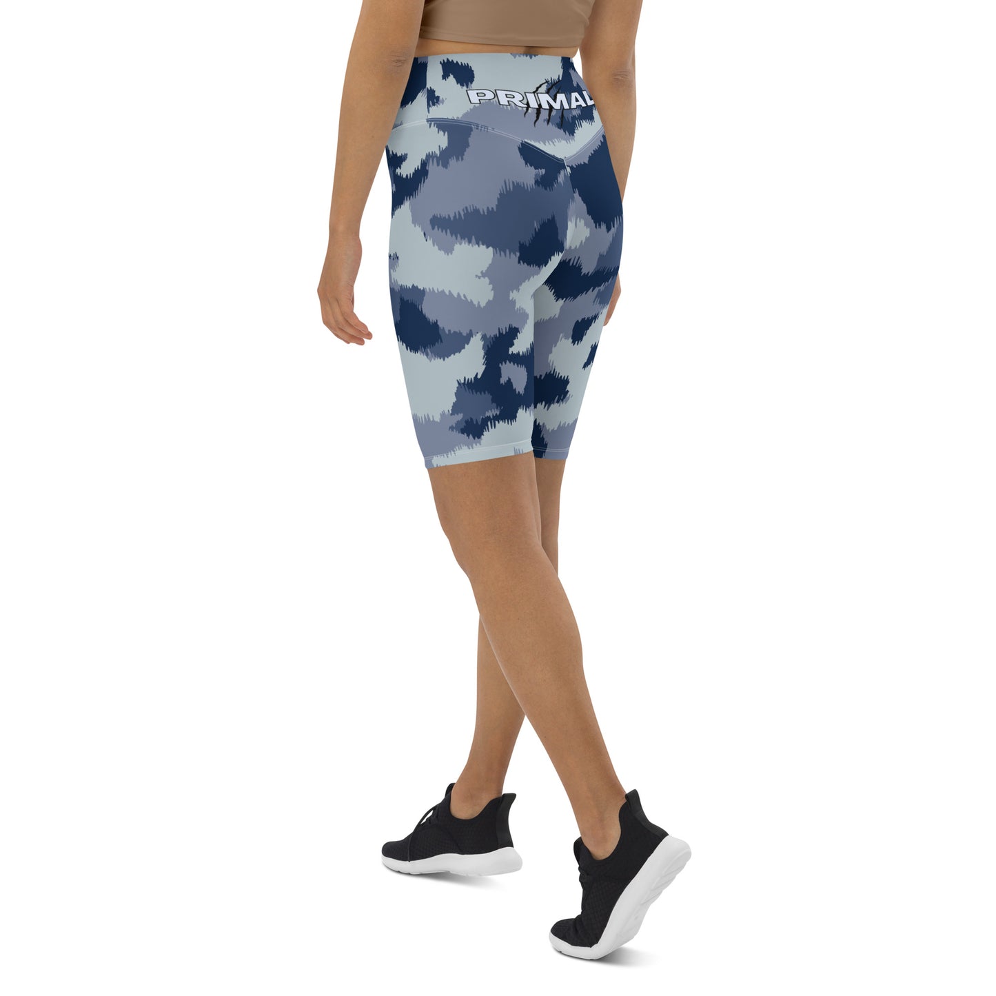 Primal Essentials Blue-Camo Biker Shorts